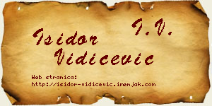 Isidor Vidičević vizit kartica